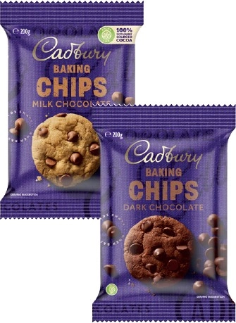 Cadbury Baking Chocolate Blocks, Melts or Chips 180g-225g