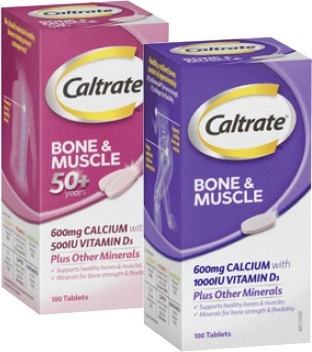 Caltrate Bone and Muscle Health or Bone and Muscle Health 50+ Years Tablets 100 Pack