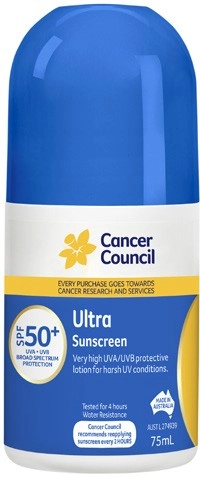 Cancer Council Ultra Roll On Sunscreen SPF50+ 75mL^