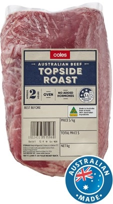 Coles Australian No Added Hormones Beef Roast Topside