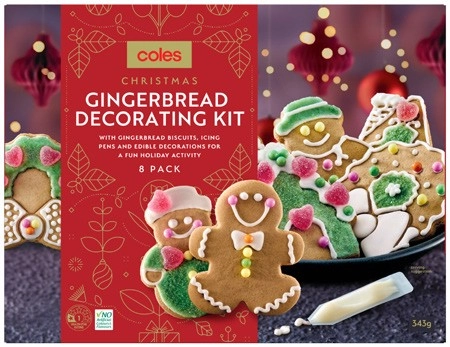 Coles Christmas Gingerbread Decorating Kit 8 Pack 343g