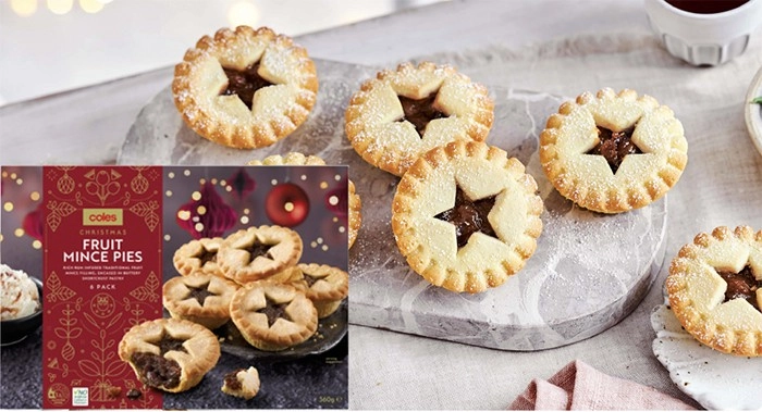 Coles Christmas Star Top Fruit Mince Pies 6 Pack 360g