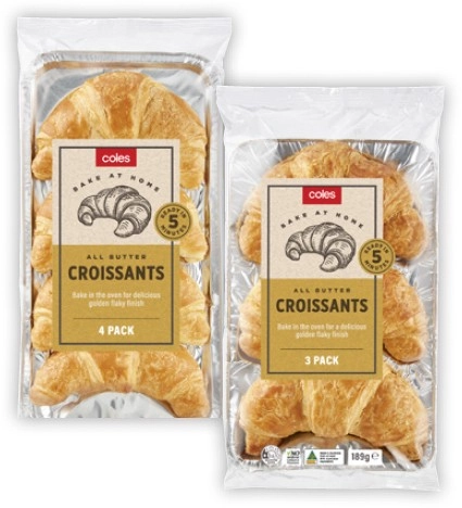 Coles Croissants 3 Pack or 4 Pack