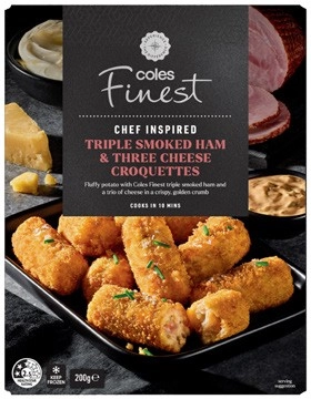 Coles Finest 3 Cheese & Triple Smoked Ham Croquette 200g