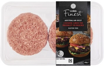 Coles Finest Beef Brisket Burgers 600g