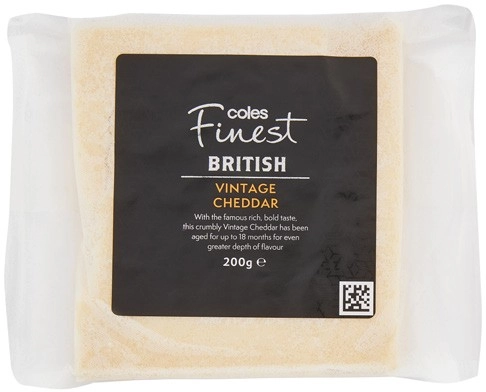 Coles Finest British Vintage Cheddar 200g