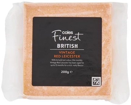 Coles Finest British Vintage Red Leicester 200g