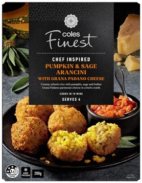 Coles Finest Pumpkin & Sage Arancini with Grana Padano Cheese 200g