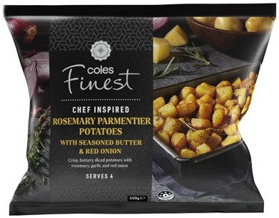 Coles Finest Rosemary Parmentier Potatoes with Seasoned Butter & Red Onion 500g