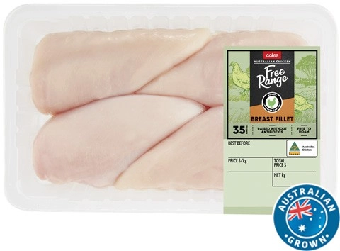 Coles Free Range RSPCA Approved Chicken Breast Large Pack