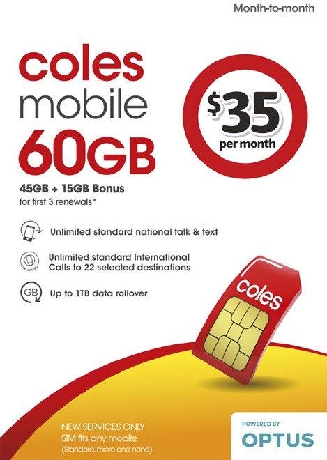 Coles Mobile $35 Month-to-Month SIM