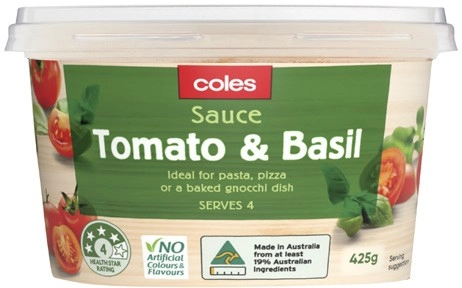 Coles Pasta Sauce 425g