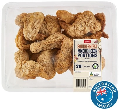 Coles RSPCA Approved Chicken Southern Fried Portions 1.2kg