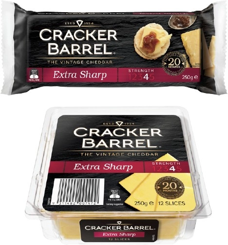 Cracker Barrel Cheese Block or Slices 250g