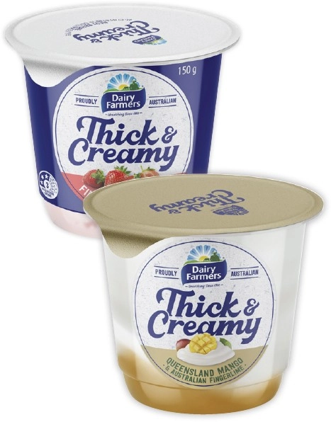 Dairy Farmers Thick & Creamy Yoghurt 140g-150g