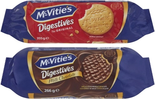 McVitie's Digestives Chocolate or Plain Biscuits 266g-355g