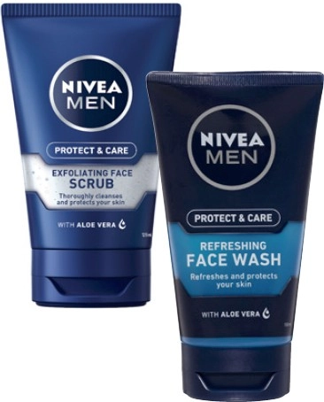 Nivea Men Protect & Care Face Wash 150mL or Scrub 125mL