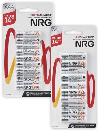 NRG Batteries AA or AAA 14 Pack