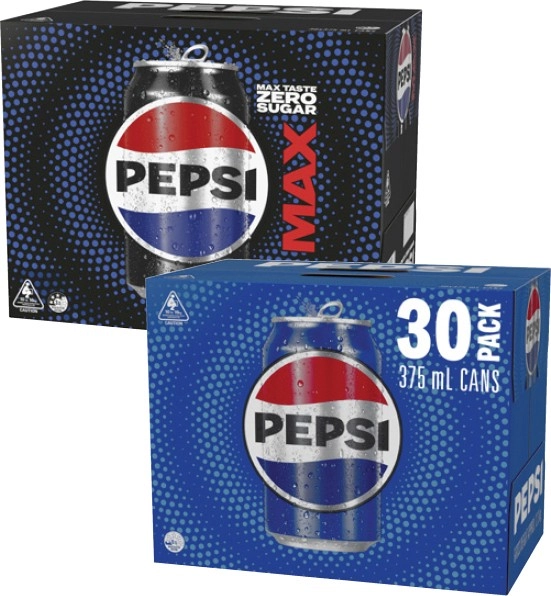 Pepsi or Pepsi Max Soft Drink 30x375mL