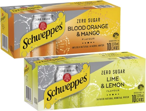 Schweppes Infused Sparkling Water 10x375mL