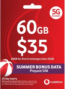 Vodafone $35 Prepaid SIM