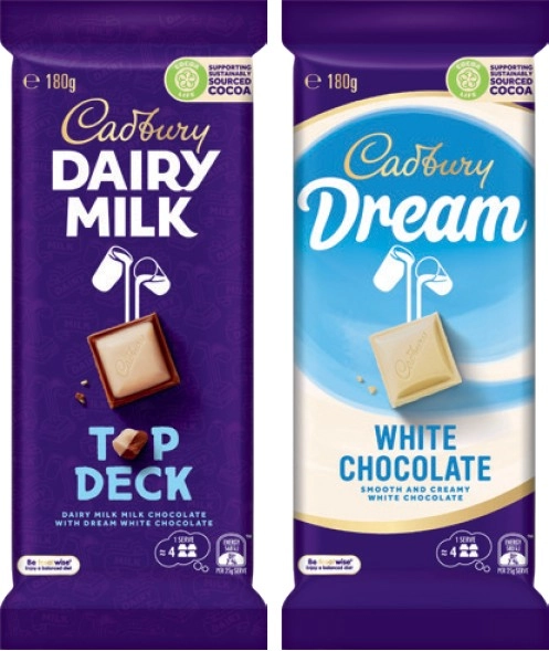 Cadbury Chocolate Block 150-190g Selected Varieties