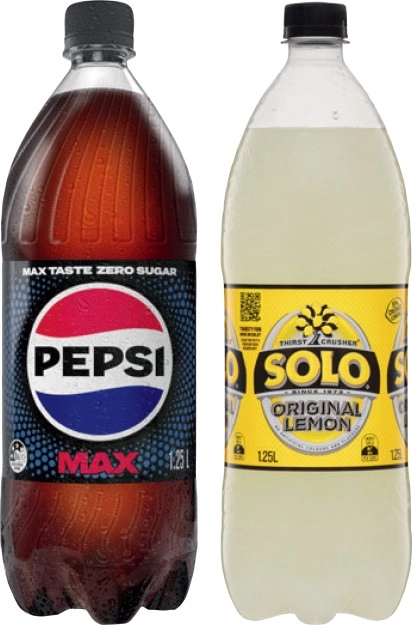 Pepsi or Solo 1.25 Litre Selected Varieties