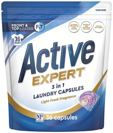 NEW Active Expert 3 in 1 Laundry Capsules 36 Pack