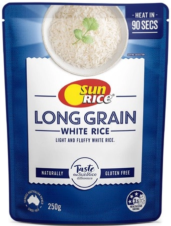 SunRice 90 Seconds Microwave Rice 250g Selected Varieties