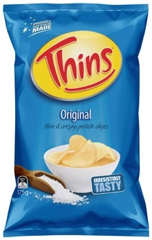 Thins Chips 150‑175g, Onion Rings 85g, or The Natural Chip Co. Chips 175g Selected Varieties