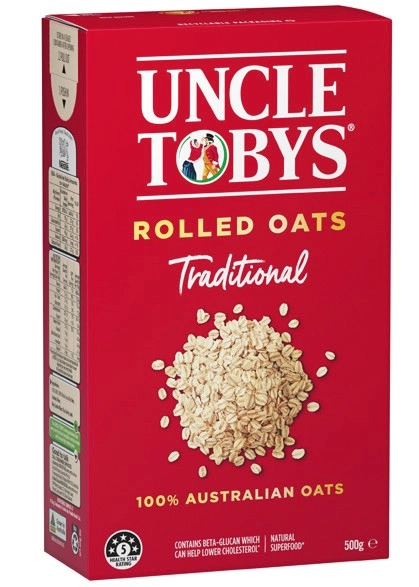 Uncle Tobys Traditional or Quick Rolled Oats 500g