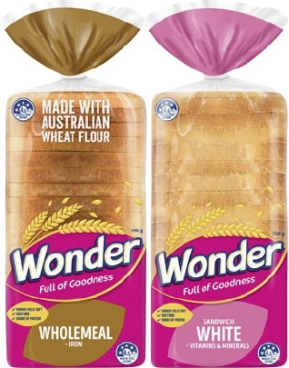 Wonder White or Wholemeal Bread 680-700g Selected Varieties