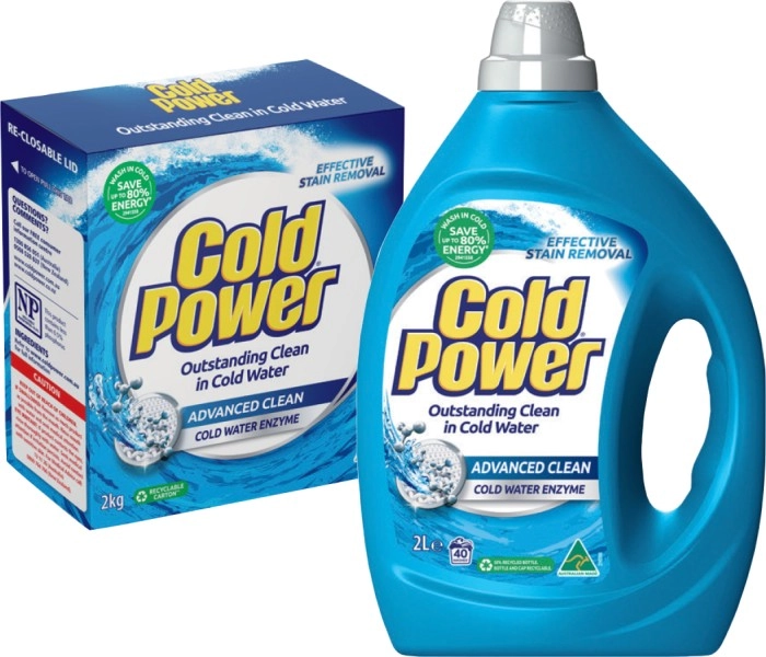 Cold Power Laundry Liquid 2 Litre, Powder 2kg or Capsules 26 Pack Selected Varieties