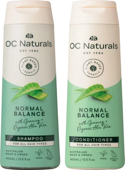 OC Naturals Shampoo or Conditioner 400mL Selected Varieties