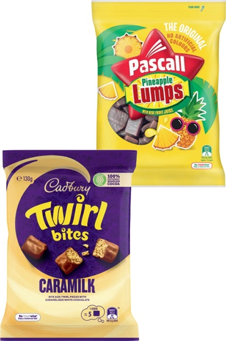 Pascall 120-185g or Cadbury Bitesize 120-150g Share Bag Selected Varieties