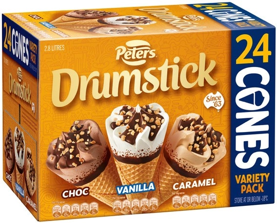 Peters Drumstick Variety Pack, Classic Vanilla or Summer Faves 24 Pack