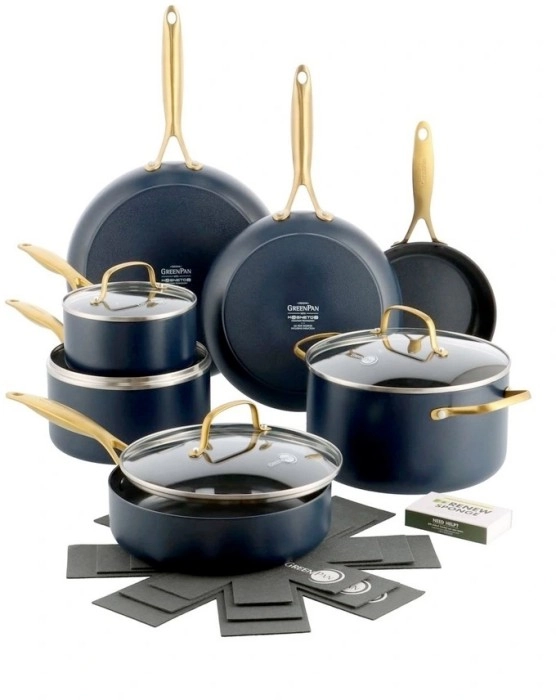 GreenPan 7pc Jewel Cookware Set in Oxford Blue