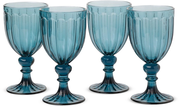 Heritage Avalon Wine Glass in Blue Set of 4