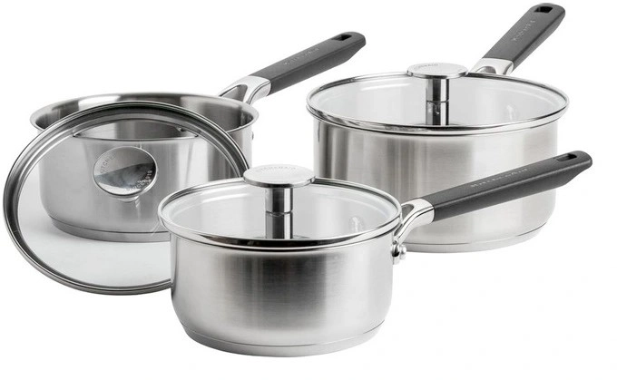 KitchenAid 3pc Classic Stainless Steel Saucepan Set