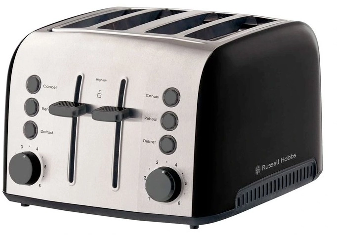 Russell Hobbs Brooklyn 4-Slice Toaster in Black