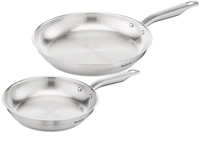 Tefal Virtuoso Induction Stainless Steel Twin Frypan Set 24cm and 28cm