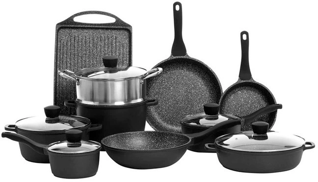 The Cooks Collective 10pc Classic Cast Aluminium Non-Stick Cookware Set