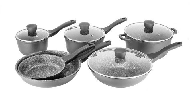 The Cooks Collective 6pc Classic Cast Aluminium Non-Stick Cookware Set