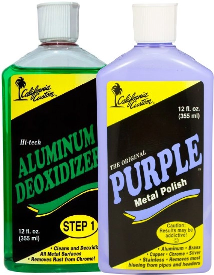 California Custom Purple Metal Polish 355ml & Aluminium Deoxidiser 355ml