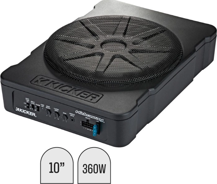 Kicker 10” Hideaway Subwoofer with Built in Amplifier