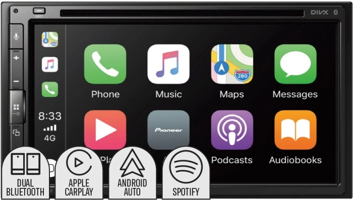 Pioneer 6.8” AV Receiver with Apple Carplay & Android Auto DVD/CD Playback