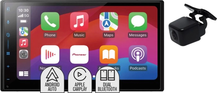 Pioneer 6.8” Wireless Carplay & Android Auto Receiver Bluetooth Camera Input & Reverse Camera