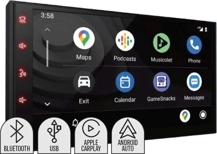 US-Audio 7” Touchscreen Multimedia Receiver with Carplay & Android Auto