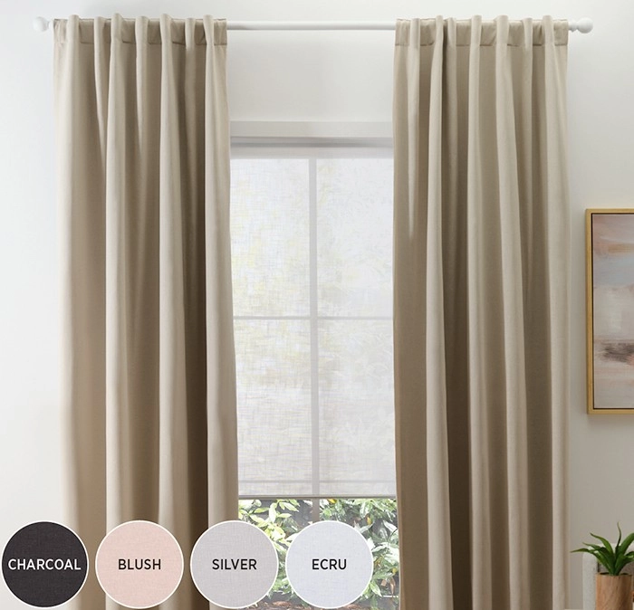 50% off KOO Loft Linen Blend Room Darkening Curtains