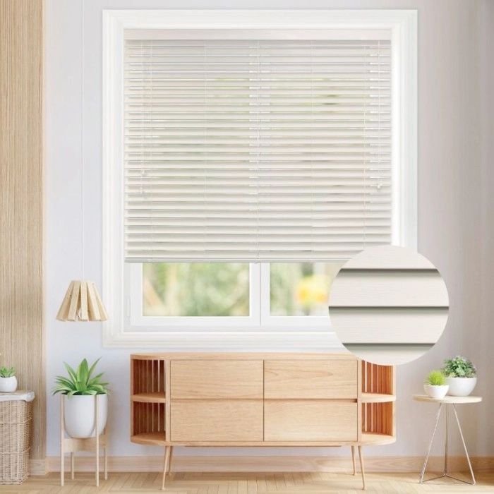 50mm Fawn Textured Blade Width Faux Wood Venetian Blinds